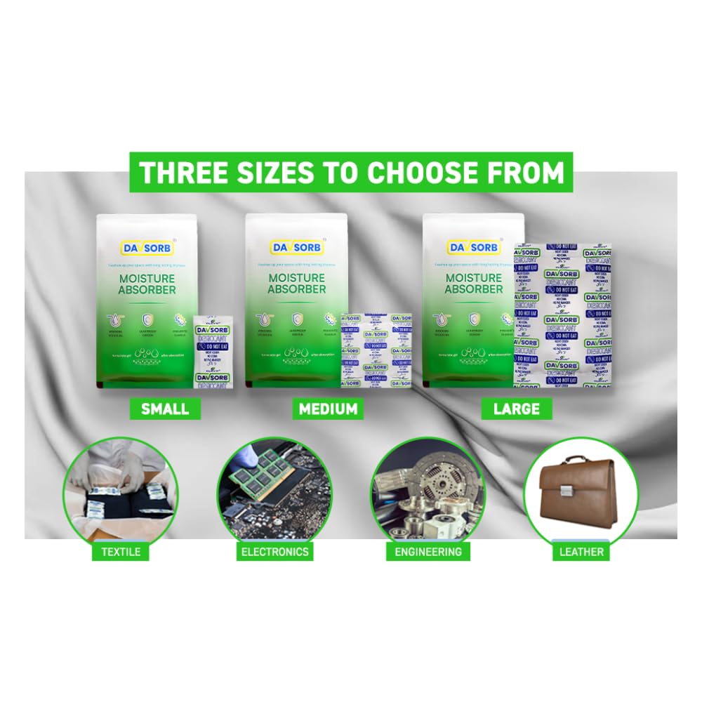 Davsorb Desiccant, White color, 100gm, 3 pack