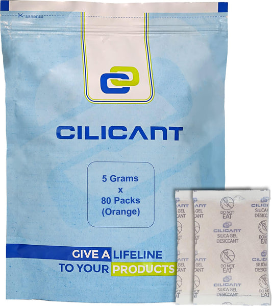 Cilicant Desiccant, Orange color, 5gm, 80 pack